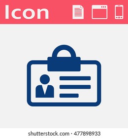 Identification card flat vector icon 