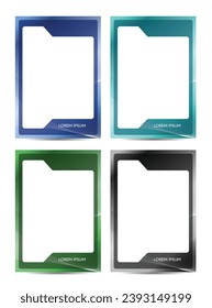 identification card frame border template design for personnal information and picture