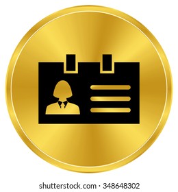 Identification card - gold vector icon