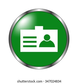 Identification card - green vector icon
