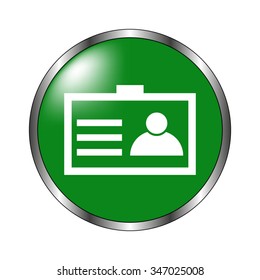 Identification card - green vector icon
