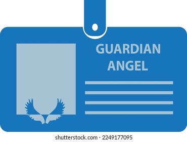 Identification card for a Guardian Angels on a clip. Vector illustration.