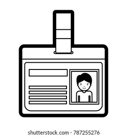 identification card with half body guy picture with short hair in black silhouette with thick contour