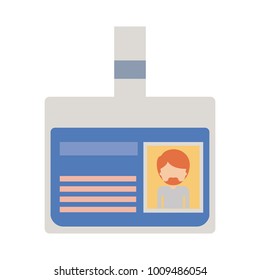identification card with half body man picture and faceless with short hair and van dyke beard in colorful silhouette