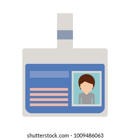 identification card with half body man picture and faceless with short hair in colorful silhouette