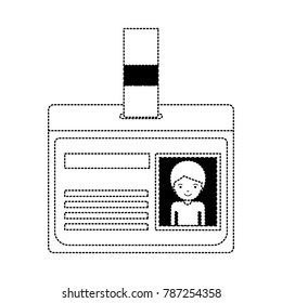 identification card with half body man picture with short hair in black dotted silhouette
