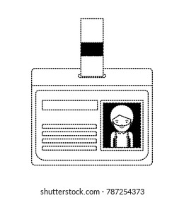 identification card with half body man picture with short hair and beard in black dotted silhouette