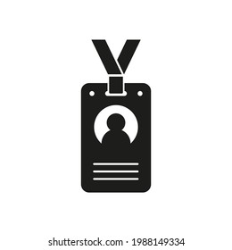 Identification card icon. Access badge for web and mobile design concept.