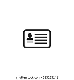 identification Card Icon. Black Business Pictogram. vector illustration