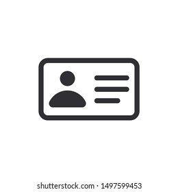 Icono de tarjeta de identificación. Camión. Icono de perfil.Tarjeta de identificación. Icono de Avatar. Licencia de conducción. Documento personal. Signo de tarjeta de visita. Ilustración vectorial. Color fácil de editar. Fondo transparente.