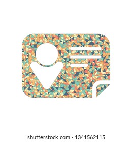 Identification card icon. Colored mosaic with polygons
