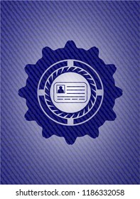 identification card icon with denim texture