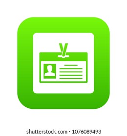 Identification card icon digital green for any design isolated on white vector illustration