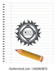 identification card icon draw with pencil effect. Vector Illustration. Detailed.