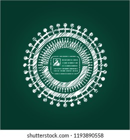 identification card icon drawn with chalkboard texture