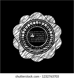 identification card icon drawn on a blackboard