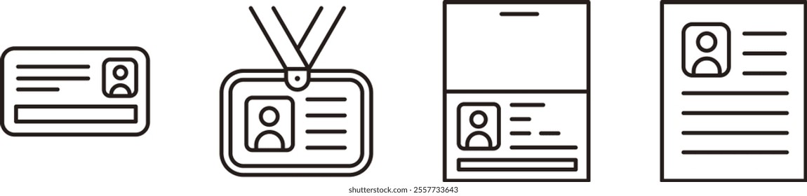 Identification card icon. Driver's license, passport, My Number card, ID card, etc. Vector illustration of identity verification.