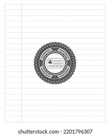 símbolo de icono de tarjeta de identificación dibujar con efecto de lápiz. Ilustración vectorial. Detallado.