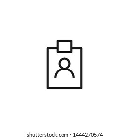 Identification card icon. Employee id card. Account badge. Business id card for website and app design.