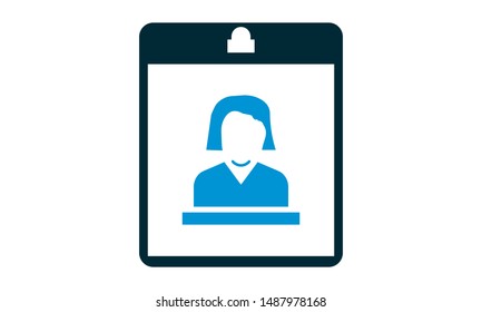 Identification card icon. Flat design style. EPS 10.