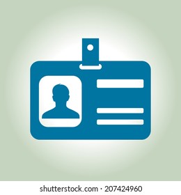 Identification card icon. Flat design style. EPS 10.