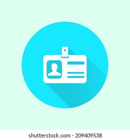 Identification card icon. Flat design style. EPS 10.