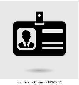 Identification card icon. Flat design style. EPS 10.