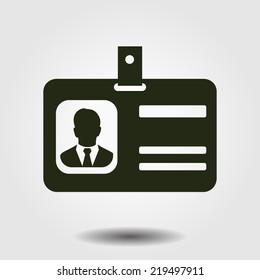 Identification card icon. Flat design style. EPS 10.