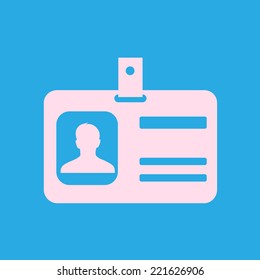 Identification card icon. Flat design style. EPS 10.