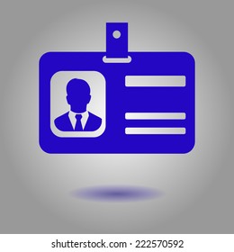 Identification card icon. Flat design style. EPS 10.