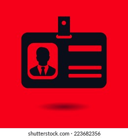 Identification card icon. Flat design style. EPS 10.