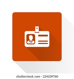Identification card icon. Flat design style. EPS 10.