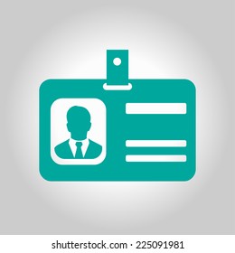 Identification card icon. Flat design style. EPS 10.