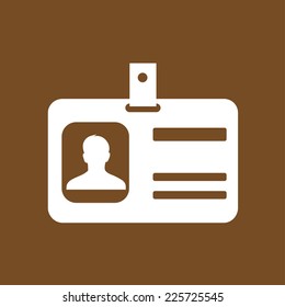 Identification card icon. Flat design style. EPS 10.