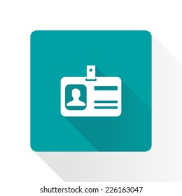 Identification card icon. Flat design style. EPS 10.