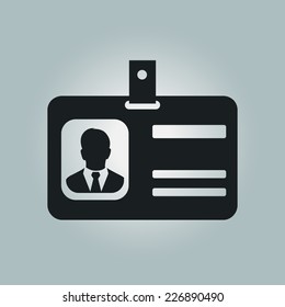 Identification card icon. Flat design style. EPS 10.
