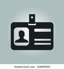 Identification card icon. Flat design style. EPS 10.