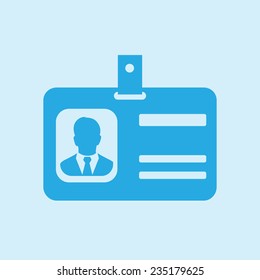 Identification card icon. Flat design style. EPS 10.