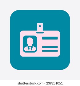 Identification card icon. Flat design style. EPS 10.