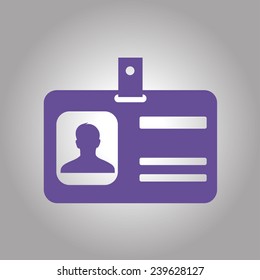 Identification card icon. Flat design style. EPS 10.