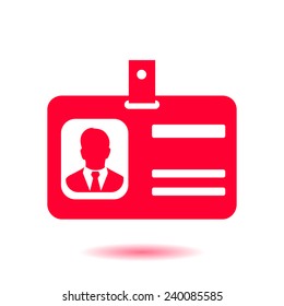 Identification card icon. Flat design style. EPS 10.