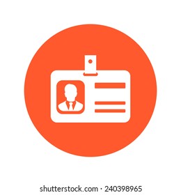 Identification card icon. Flat design style. EPS 10.