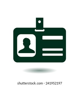 Identification card icon. Flat design style. EPS 10.
