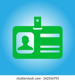Identification card icon. Flat design style. EPS 10.