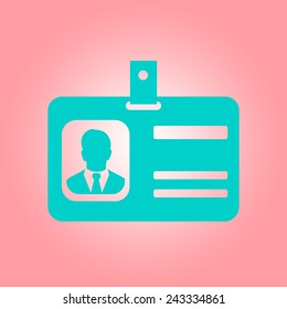 Identification card icon. Flat design style. EPS 10.