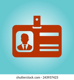 Identification card icon. Flat design style. EPS 10.