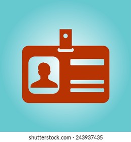 Identification card icon. Flat design style. EPS 10.