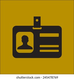 Identification card icon. Flat design style. EPS 10.