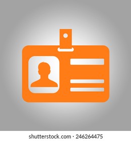 Identification card icon. Flat design style. EPS 10.