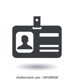 Identification card icon. Flat design style. EPS 10.